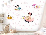 adesivo de parede minnie cute baby aviadora pluto mickey pateta decoração meninas
