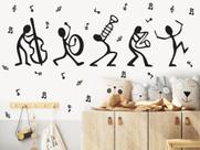 Adesivo de Parede Musica Instrumentos Musicais Decoração