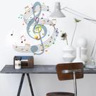 Adesivo de parede Musical Notes Musical Notes and Staff 27x29cm Adesivo de parede Musical Notes Musical Notes and Staff 27x29cm