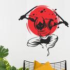 Adesivo De Parede Ninja Silhueta Luta Decoração Anime Fundo Vermelho Shuriken Arte Marcial Adesivo De Parede Ninja Silhueta Luta Decoração Anime Fundo Vermelho Shuriken Arte Marcial