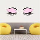 Adesivo De Parede Olhos Cilios Sombra Rosa
