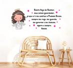 Adesivo de Parede Oração Anjo da Guarda Quarto de Menina