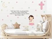 Adesivo De Parede Oração Santo Anjo Estrelas Decoração Fofa Menina Reflexão Adesivo De Parede Oração Santo Anjo Estrelas Decoração Fofa Menina Reflexão