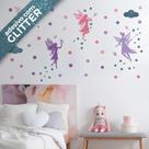 Adesivo de Parede para Quarto de Menina Fadas com Glitter Adesivo de Parede para Quarto de Menina Fadas com Glitter