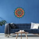 Adesivo de Parede para Sala Mandala Azul Turquesa Adesivo de Parede para Sala Mandala Azul Turquesa