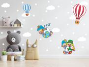 adesivo de parede patati patatá palhaços decoração