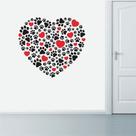 Adesivo de Parede Patinhas em Corações Adesivo de Parede Patinhas em Corações
