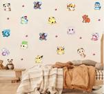adesivo de parede pokemon aquarela com pokebolas cute baby decoração infantil