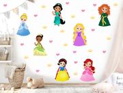adesivo de parede princesas cute baby coroas e corações decoração quarto de meninas