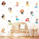 Adesivo de Parede Princesas Cute Baby Petit Flores Candy Colors Decoração Quarto de Meninas