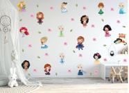 Adesivo de Parede Princesas Cute e Pets Aquarela