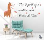 Adesivo de Parede Quarto de casal Lhamas e Frase Romantica