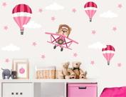 Adesivo De Parede Quarto De Menina Ursinha Aviadora
