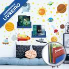 Adesivo de Parede Quarto Infantil Espaço Sideral e Livreiro
