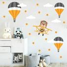 Adesivo De Parede Quarto Infantil Urso Aviador Amarelo Adesivo De Parede Quarto Infantil Urso Aviador Amarelo
