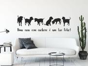 adesivo de parede quarto sala cães animais cachorros frase decoração canil sala