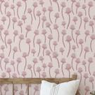 Adesivo de Parede Removível Estampa Flor de Cardo, Mural Moderno Rosa para Quarto, Banheiro e Closet - S4Sassy