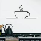 Adesivo de Parede Silhueta Xícara de Café Decoração Padaria