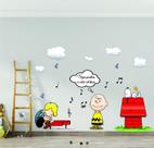 Adesivo de Parede Snoopy Charlie Brown e Frase