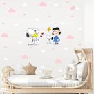 adesivo de parede snoopy cute baby peanuts e chuva de amor decoração infantil