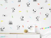 adesivo de parede snoopy miniaturas e confetes