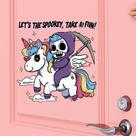 Adesivo de parede Spooky Unicorn Skeleton Halloween 29,5 x 29,5 cm