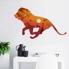 Adesivo de parede Sunset Lion Silhouette PVC 60x90cm