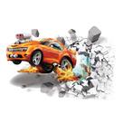 Adesivo de parede Supzone 3D Car Broken Leap autoadesivo