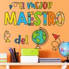 Adesivo de parede The Best Teacher PVC colorido 45x63cm Adesivo de parede The Best Teacher PVC colorido 45x63cm