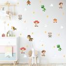 Adesivo de parede toy story cute baby aquarela miniaturas nuvens estrelas