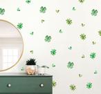 Adesivo De Parede Trevos Da Sorte Folhas Verdes Decoração Impressão Aquarela