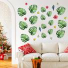 Adesivo de parede Tropical Green Monstera Leaves and Flowers Adesivo de parede Tropical Green Monstera Leaves and Flowers