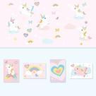 Adesivo de Parede Unicornio e Placas Decorativas Kit Decoração