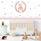 adesivo de parede ursinha e faixa border decoração meninas tons de rosa ursa princesa vestido adesivo de parede ursinha e faixa border decoração meninas tons de rosa ursa princesa vestido
