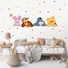 Adesivo de Parede Ursinho Pooh Tigrão Cabeceira Bolinhas Poá Decoração Infantil