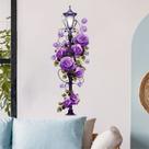 Adesivo de parede Violet Rose Lamp Post Elegant Lantern 29x90cm