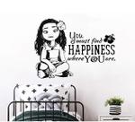 Adesivo de parede You Must Find Happiness Princess Home Decor