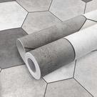 Adesivo de Piso Autocolante Lavável Resistente Hexagono Cinza