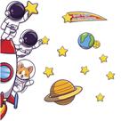 Adesivo de Porta Decorativo Infantil Astronauta Bem Vindo Adesivo de Porta Decorativo Infantil Astronauta Bem Vindo