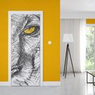 Adesivo de Porta Leão Olho Amarelo