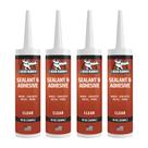 Adesivo de silicone híbrido de borracha líquida Caulk transparente, pacote com 4