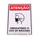 Adesivo de Sinalização ATENÇÃO OBRIGATÓRIO O USO DE MÁSCARA Ref AV93 ENCARTALE