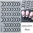 Adesivo de Unhas stz-c 3D Gradiente para Linha Francesa Azul Rosa Roxo Verde OEM