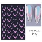 Adesivo de Unhas Sw-b0 3d Gradiente Linha Francesa Azul Rosa Roxo Verde Oem