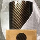 Adesivo De Vinil De Fibra De Carbono 2D Preto Dourado De Alto Brilho Para Carro, Película Para