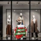 Adesivo de Vitrine Natalina Natal Ofertas Sapato Vermelho