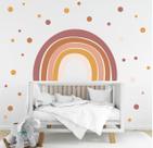 Adesivo Decorativo Arco Iris Boho e Bolinhas Candy Color