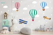 Adesivo Decorativo Balão Mágico Avião Nuvens Menino Piloto