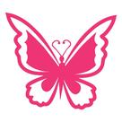 Adesivo decorativo borboleta 6 unidades carro moto geladeira box parede Cor:Rosa