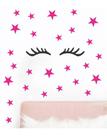 Adesivo Decorativo Cílios Sleep E Kit Estrelas Dois Tamanhos